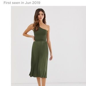 Ted Baker Pleated Midi Dress-green